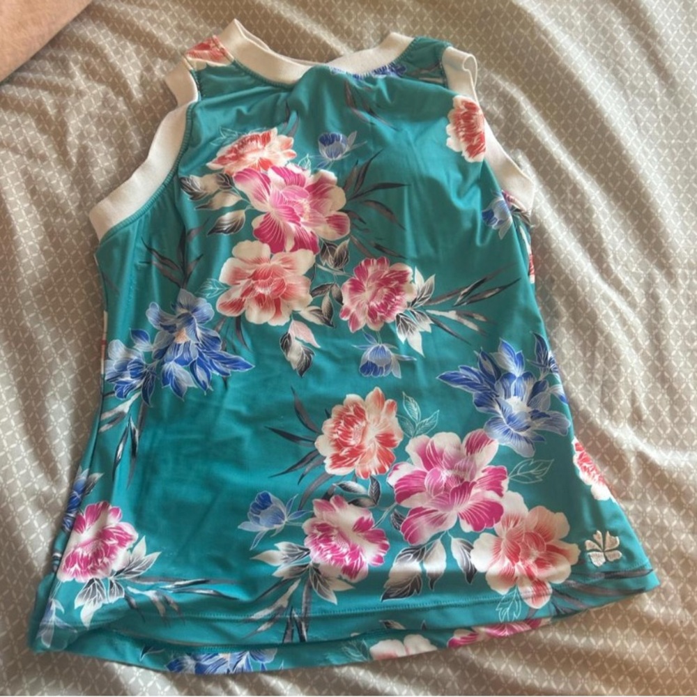 🌺 Hapri green floral swim tank top tankini